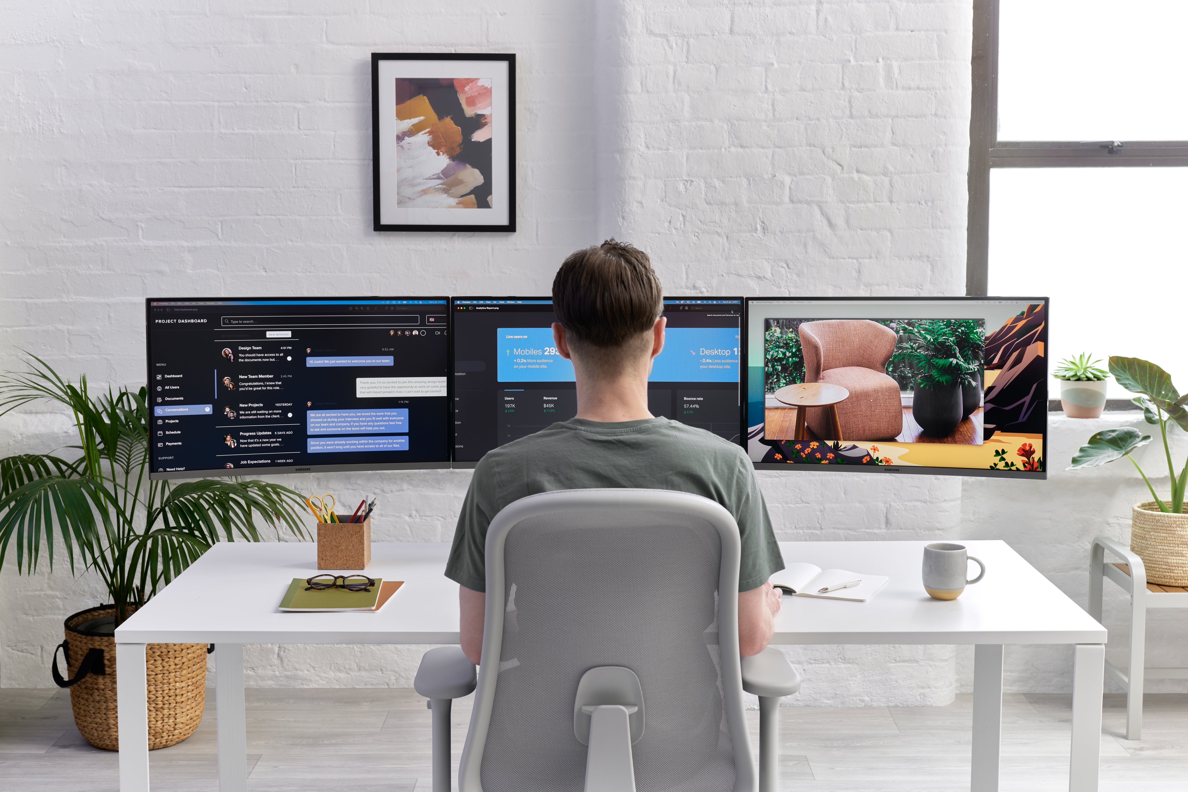 Coleston Brooke Saunders - Flo X Multi Monitor Arm (Triple)