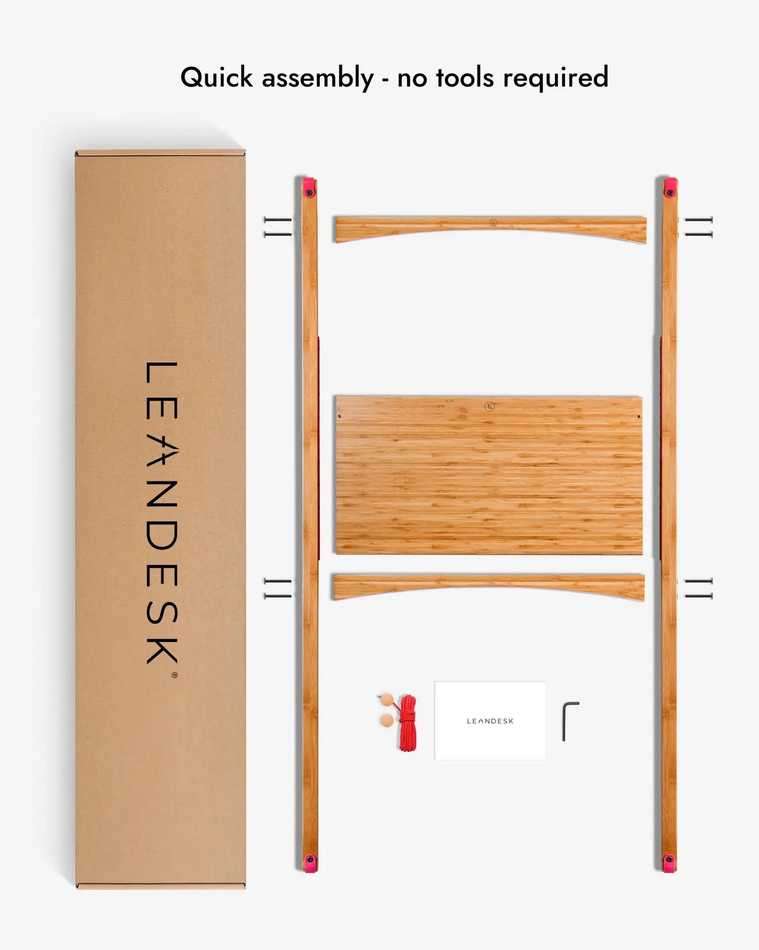 Leandesk Bamboo Folding Sit-Stand Desk – Compact Standing Desk, Space-Saving Sustainable Design - Subscription
