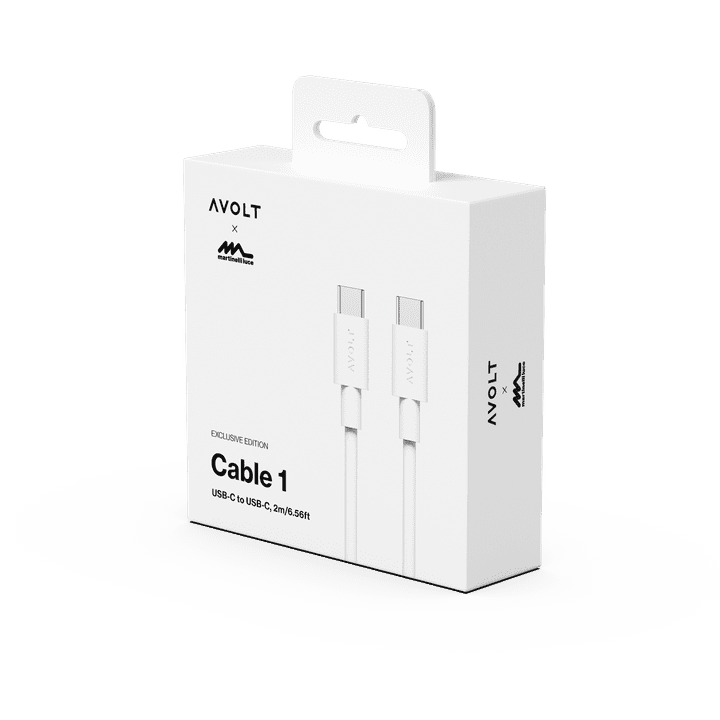 AVOLT x Martinelli Luce - Cable 1 - Opal White / USB-C to USB-C / 2m LIMITED EDITION