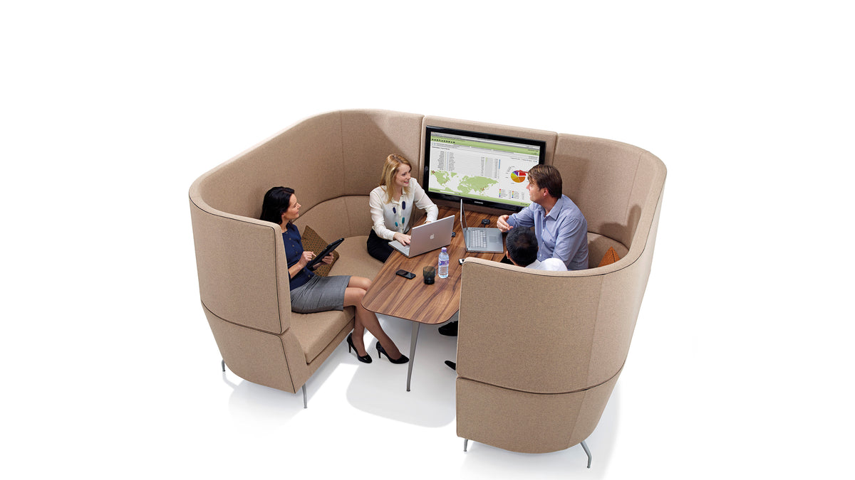 Orange Box Cwtch Privacy Sofa is a modern privacy seating solution for home offices, coworking spaces, and commercial environments. Designed for comfort, acoustic privacy, and ergonomic support, this modular sofa enhances productivity and wellbeing. Available via purchase, subscription, or lease, supporting a circular economy and sustainable furniture practices.