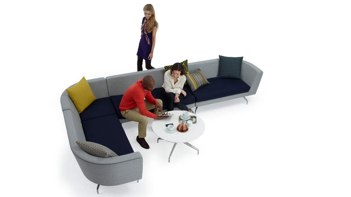 Orange Box Cwtch Privacy Sofa is a modern privacy seating solution for home offices, coworking spaces, and commercial environments. Designed for comfort, acoustic privacy, and ergonomic support, this modular sofa enhances productivity and wellbeing. Available via purchase, subscription, or lease, supporting a circular economy and sustainable furniture practices.