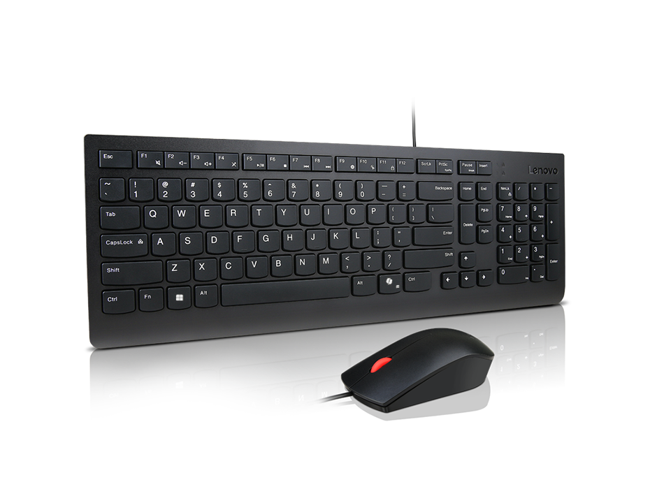 Lenovo - Essential Wired Combo Keyboard and Mouse (UK English 166)