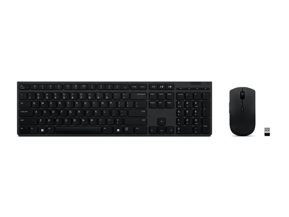 Lenovo - Professional Wireless Rechargeable Combo Keyboard and Mouse-UK English