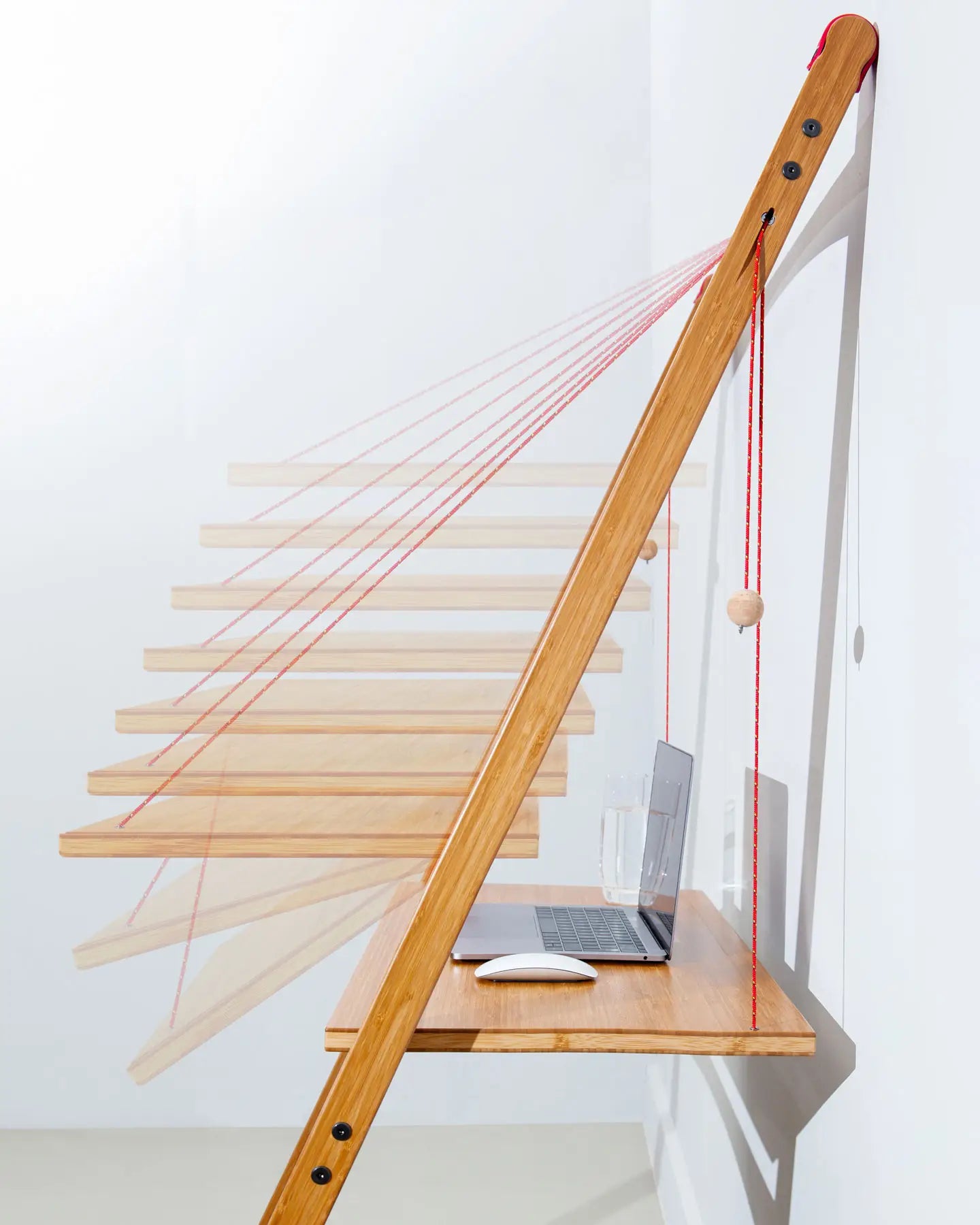 Leandesk Bamboo Folding Sit-Stand Desk – Compact Standing Desk, Space-Saving Sustainable Design - Subscription